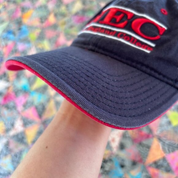 New England College Dad Hat Cap Strap back The Game 3 Bar Blue Adjustable Script - Picture 4 of 8